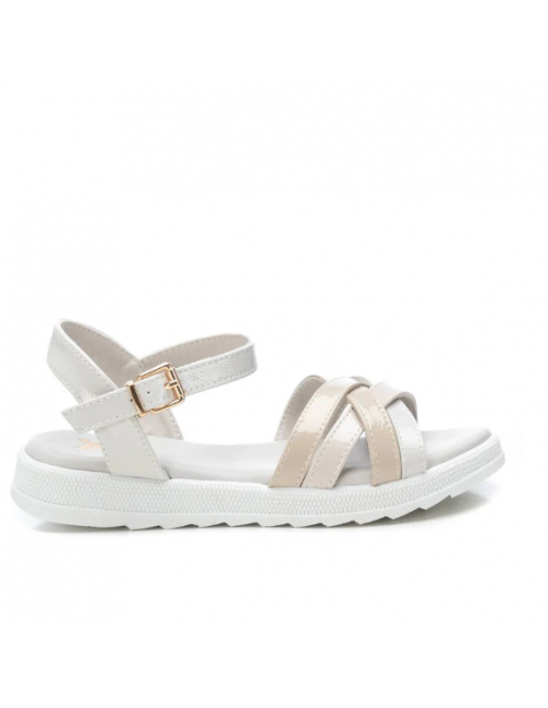 SANDALIA NIÑA BEIGE BALNCO