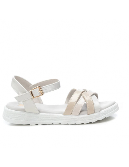 SANDALIA NIÑA BEIGE BALNCO