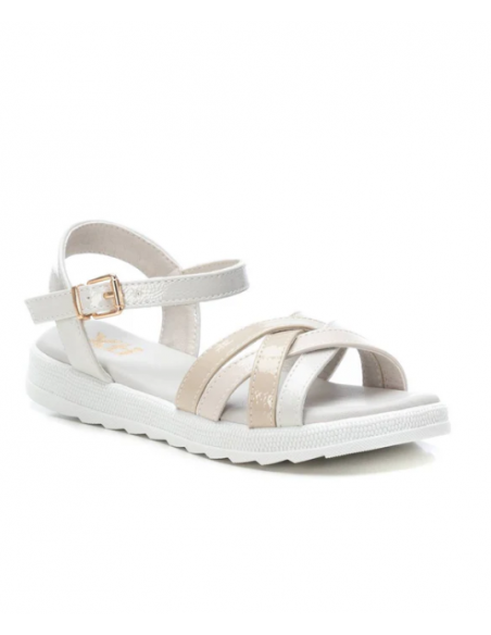 SANDALIA NIÑA BEIGE BALNCO